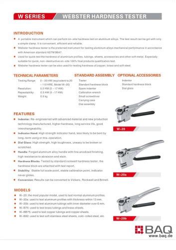 webster aluminum hardness tester|webster hardness tester chart.